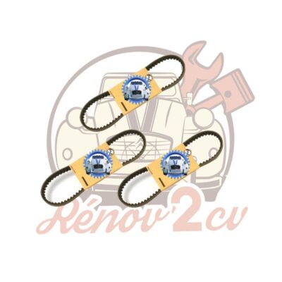 Lot de 3 courroies 2cv mehari dyane acadiane 9,5×763