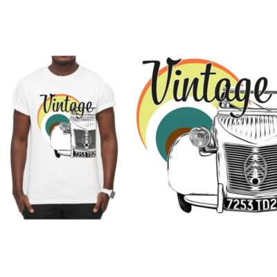 T-Shirt BLANC ” Vintage psychédélique “