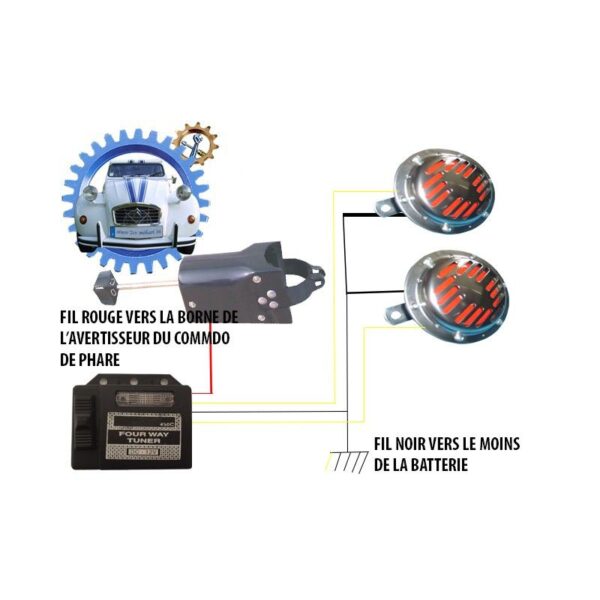 Boitier 8 Mélodies pour avertisseur 12 volts – Image 2