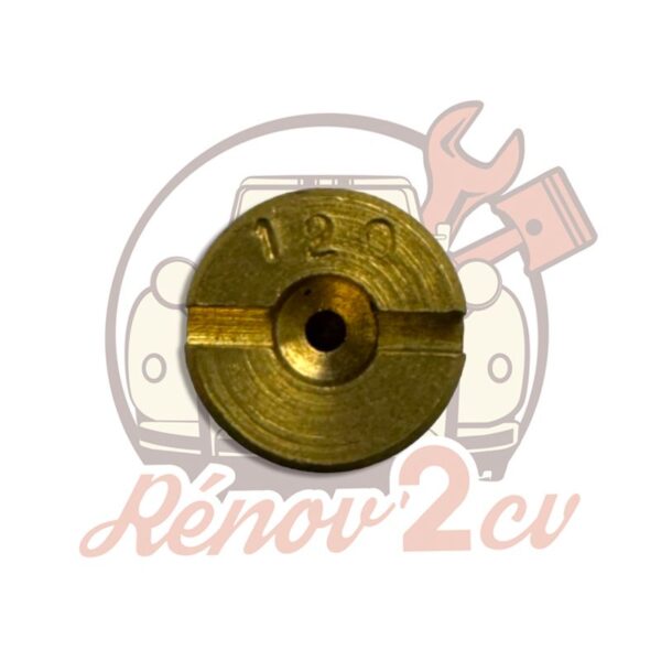 Gicleur d'essence 120 grand modèle pour carburateur 2cv Méhari Dyane Acadiane – Image 2